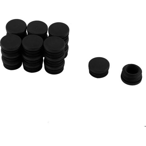 20pcs Bouchon Pied de Chasie Embout Capuchon Jambe Tube Insert Table Meuble Protection Plastique Noir Rond 22mm diamètre (1/5)