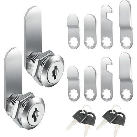Mailbox Lock - Post Box Lock - Comes with 4 Keys and 8 Different Locking Plates, Suitable for File Cabinets, Letter Lockers (1/5)