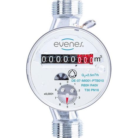 Compteur d eau froide EVENES Q3 2,5, DN15 1/2", B1 : 110mm cout de certification inclsu (1/2)