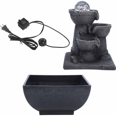Tableau d'eau lumineux LED avec cascade, fontaine à flux d'eau avec boule, décoration Feng Shui pour maison bureau, prise US 110V
