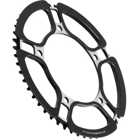 MEIJUN Pédalier Monovitesse 53T Noir, Plateau Vélo 130mm BCD pour Conversion Fourche Creux