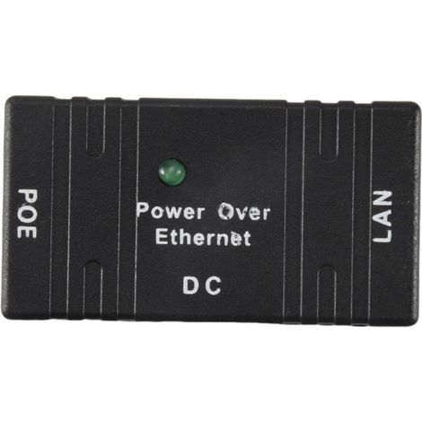 Injecteur PoE BJW 100 Mbps 5 V 12 V 24 V 48 V/1 A avec répartiteur d'alimentation pour module adaptateur PoE de caméra IP - Accessoires - Noir (1/5)