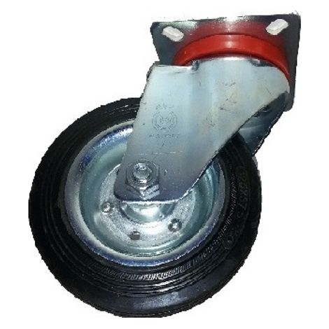 RUOTA AVO 80 125 x 37,5 mm CON RIVESTIMENTO IN GOMMA PIENA E SUPPORTO GIREVOLE (1/2)