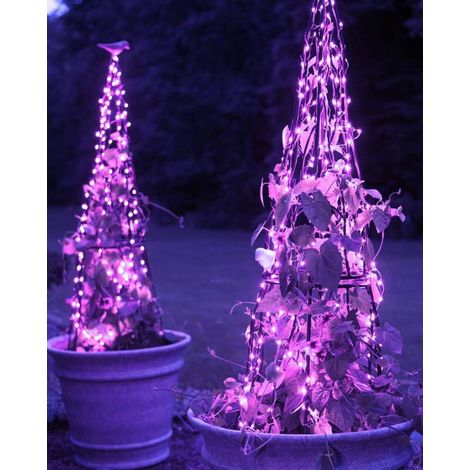ZOLGINAH Guirlande Lumineuse, Girlande de Lumière 5M 50LED Guirlandes Lumineuses Piles Mini Led Intérieur Girlande de Lumière Decoration pour Chambre Noël Mariage Soirée Maison Jardin, Violet [Classe (1/5)