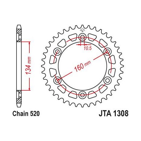 Couronne Racing Alu Cbr600/1000 Rr 2003-2004 42 Dents - Similaire JTA1308