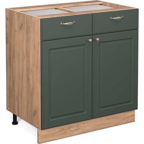 Meuble cuisine Fame-Line, Vert Or Campagne, 80 cm sans plan de travail, Vicco