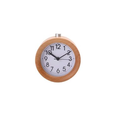 Reloj de mesa redondo de madera con luz nocturna, dispositivo de control del tiempo de escritorio sencillo y creativo, decoración para el hogar - Crezuo (1/4)