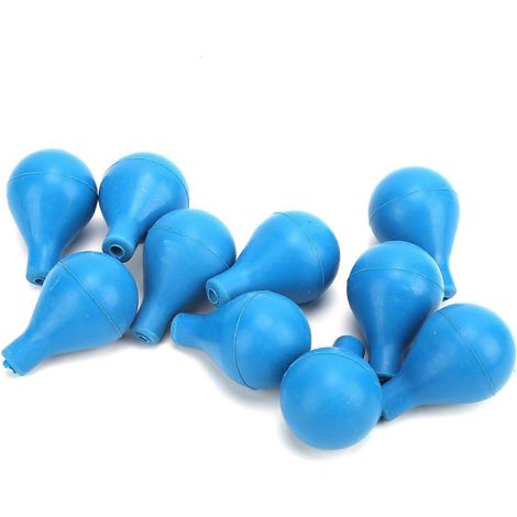 10 Stück Saugbälle aus Gummi für Laborgeräte, geeignet für Messzylinder, Tropfpipetten und Pipetten, blau (1/4)