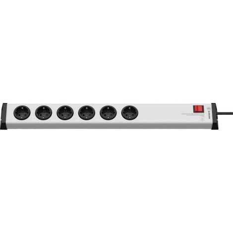 [GEBRAUCHT] B-Ware Ehmann Steckdosen-Verteiler 6-fach Silber Schwarz 1,5m Schutzkontakt IP20