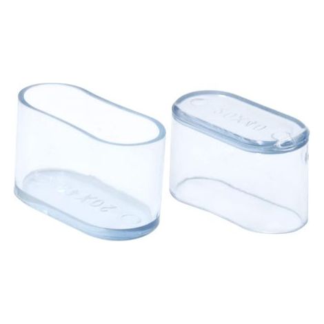 Capuchons Ovales en PVC Transparent - Lot de 8 pour Pieds de Chaise et de Table (20 x 40 mm) (1/5)