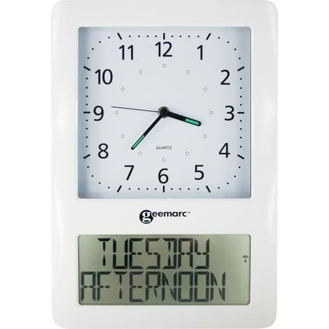 Geemarc VISO50WHVDE radiopiloté(e) Horloge murale blanc (1/5)