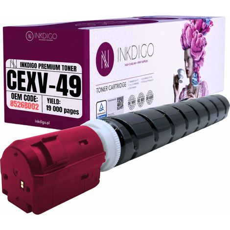 Toner Inkdigo CEXV49M compatibile con Canon ImagerunnerAdvanceC3320, certificato TÜV. (1/5)