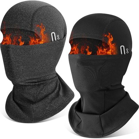 Lot de 2 cagoules thermiques coupe-vent pour sports d'hiver et cyclisme (1/5)
