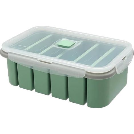 Bol de silicona para sopa con tapa，recipiente para congelar，capacidad 1/2 taza，bandeja extragrande para cubitos de hielo，1 unidad (1/5)