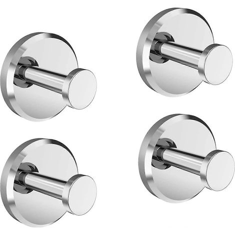 Support porte-serviettes à ventouse, PVC chromé (4 pièces) (1/5)