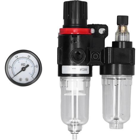 Luftdruckreglerfilter mit Öler und Wasserabscheider, G1/4, AFC2000, für pneumatische Kompressoren, Werkzeuge, 3 in 1. (1/5)