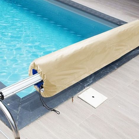 Housse imperméable 190T pour piscine hors sol – Bâche roulante beige résistante UV et anti-poussière, dimensions 610 x 96 cm-lsw (1/2)