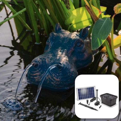 Fontaine solaire Hippopotame 600 l/h maxi (1/5)