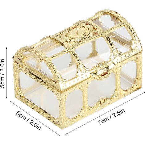 Hochzeitsbonbonbox – Set mit 12 dekorativen PS-Behältern, Maße 7 x 5 x 5 cm, Farbe Gold/Silber – Ideal für Partys und Empfänge (1/5)