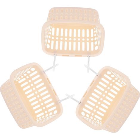 3-Piece Hanging Plastic Storage Basket for Shower and Kitchen with Hooks, Wall-Mounted Bathroom Storage Basket (1/4)