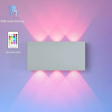 Lampe d'ambiance tactile, applique murale RGB sans fil, veilleuse magnétique, avec télécommande, batterie 5200 mAh, (blanche) (1/5)