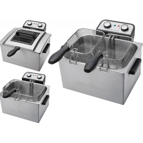 Profi-cook PC-FR 1038 friggitrice elettrica 5 litri argento nero