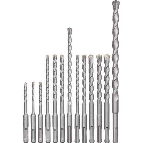 SDS-Plus Jeu de forets marteau, 12 pièces pour la pierre et le béton dans un coffret en plastique (1/5)