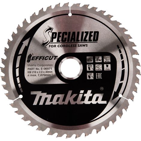 Hojas de sierra "EFFICUT" para madera, para sierras radiales inalámbricas MAKITA (1/4)