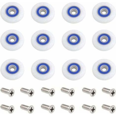 Roulette Porte Douche 12 Teile 27mm Roulettes für Porte de Douche Roulette Porte Douche Roues Roulettes de Rechange Roulette Porte Roulette de Douche für Porte de Douche mit Des Vis (1/4)