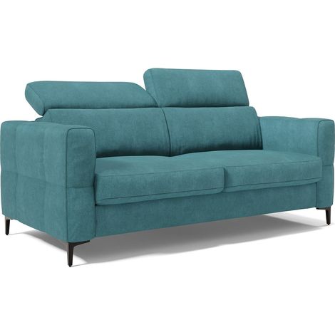 Gardenia Schlafsofa mit 18 cm hoher Matratze wasserfestem Stoff T02 178 cm (mat. 120x197) Hellblau