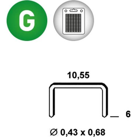 2 800 Agrafes Galvanisées Vz-06 - 10.55x6x0.43x0.68 mm - D-Work