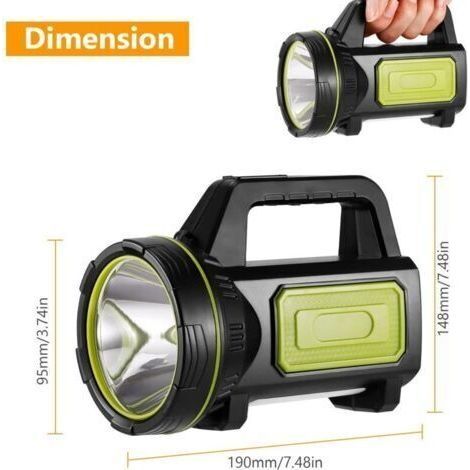 Ultrahelle LED-Taschenlampe, USB-aufladbar, 135.000 Lumen, 6000 mAh Akku, mit Seitenlicht, leistungsstarke, wasserdichte Taschenlampe für Notfälle, Wandern, Camping und Jagen (1/4)