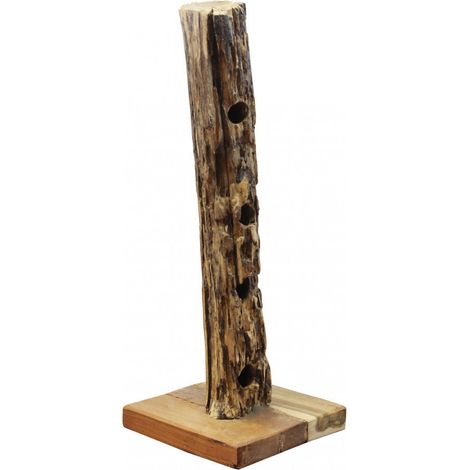 Porta bottiglie in legno teak 30x30xH80 cm per arredamento interno
