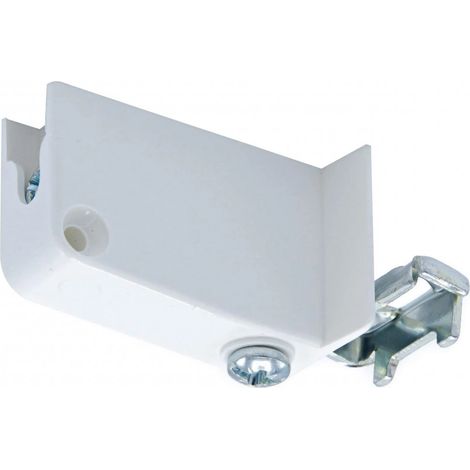 Elementbefestigung, 2 Klammern links/rechts L50xl15x40 + 2 weiße PVC-Haken, 2 Stück.