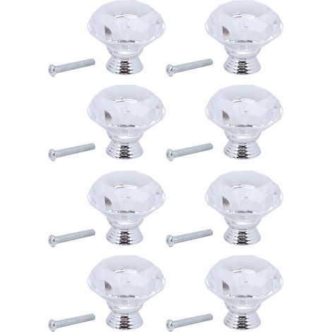 8 pièces/ensembles 40mm boutons de porte en verre cristal tiroir armoire meubles poignée de cuisine matériel (1/5)