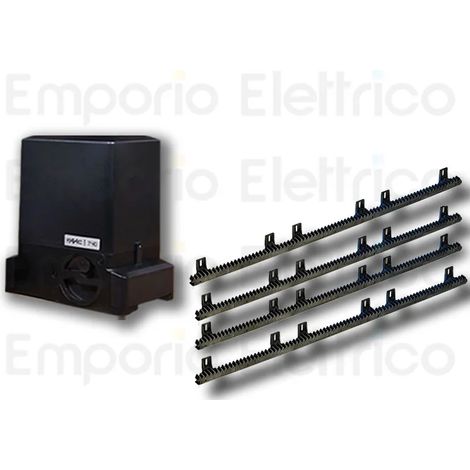 Faac – Moteur électromécanique pour portail coulissant jusqu'à 500 kg – 4 m crémaillère nylon 30x20 – Encodeur anti-écrasement – EMP1097805CREM (1/2)