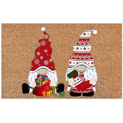 Paillasson GNOME De Noël Antidérapant, Déco Porche Fêtes Tapis D'Entrée Gnomes Intérieur Extérieur pour Décoration De Sol Intérieur Entrée Salle De Bain (1/5)