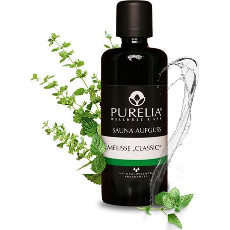 PURELIA Saunaaufguss Konzentrat Melisse (Classic) 100 ml natürlicher Sauna-aufguss - reine ätherisch (1/5)