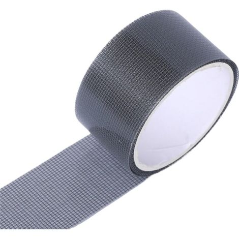 Cinta reparadora de pantallas de 5 cm de ancho, 2 metros/paquete, adhesivo fuerte, impermeable, fibra de vidrio, cobertura instantánea, rejilla desmontable (gris, 2 piezas)