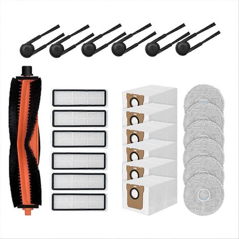 Pièces détachées pour aspirateur robot 5C OV42CN : brosse latérale principale, filtre HEPA, lingette de nettoyage, sac à poussière et accessoires (1/5)