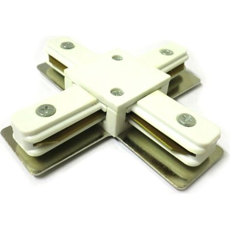 Giunto a X Connettore Per Binario Dei Faretti Led Modello X Colore Bianco Per Monofase (1/3)