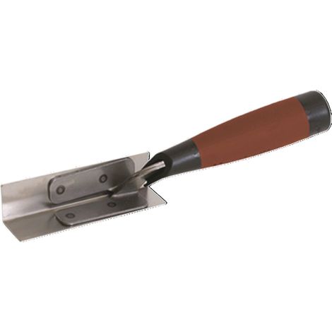 Frattazzo ad angolo interno Marshalltown con manico DuraSoft, in acciaio inox, per cartongesso e intonacatura, dimensioni cazzuola: 108x38 mm