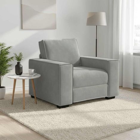 Sessel Hellgrau 100x78x84 cm Samt