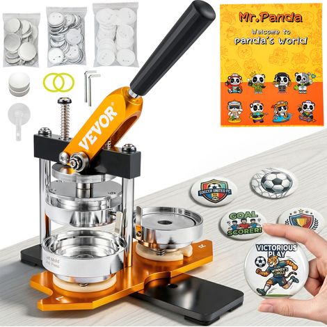 VEVOR Máquina para Fabricar Botones Diámetro de 75 mm Cortador de Círculo de Insignia 28 x 10 x 36 cm de Acero y Aleación de Aluminio Máquina para Hacer Pines Chapas Personalizadas Manual 100 Piezas (1/5)