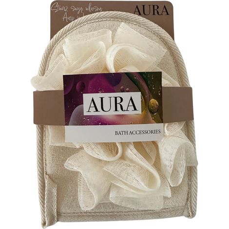 Toallita de baño AURA con esponja color crema