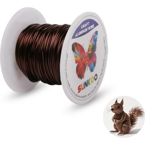 Fil en aluminium de calibre 20 de 0,8 mm en bronze pour loisirs créatifs, fil flexible de 30 m pour la fabrication de bijoux, sculpture, fleuristerie, armature, emballage et projets de (1/5)