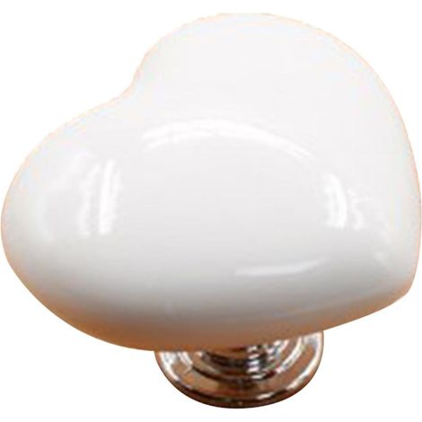 Lot de 2 boutons de réservoir de toilette en forme de cœur, en plastique solide, universels, blancs. (1/5)