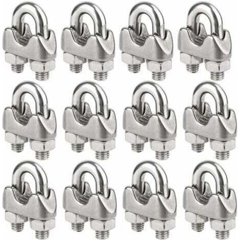 Paquete de 12 bridas de acero inoxidable para cable de 5 mm de diámetro (M5) (1/4)