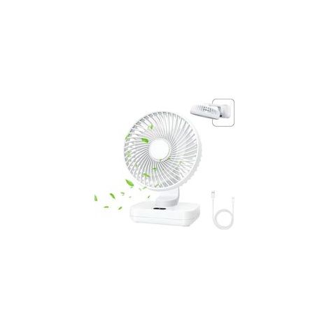Wiederaufladbarer USB-Ventilator, 4000-mAh-Akku, klein, leise, leistungsstarker Tischventilator, 4 Geschwindigkeitsstufen, abnehmbarer tragbarer Ventilator – für Zuhause, Schlafzimmer, Büro, Outdoor (1/5)