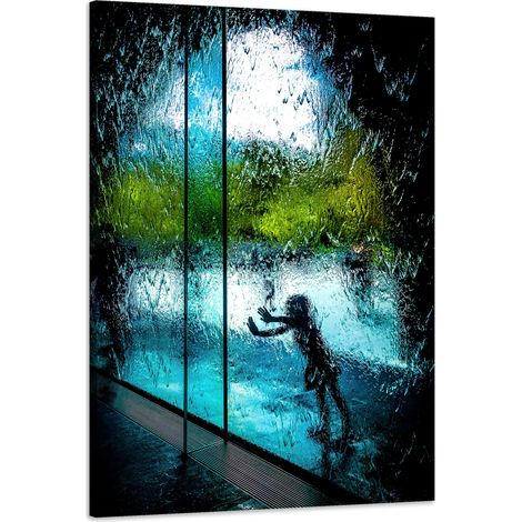 Stampa su tela "Persone - Cascata d'acqua" 60x90 cm